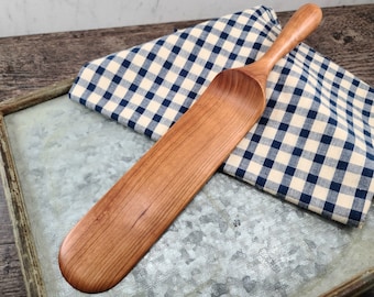 Hand Made Wooden Cherry Spurtle, Wooden Spatula,  #028-C