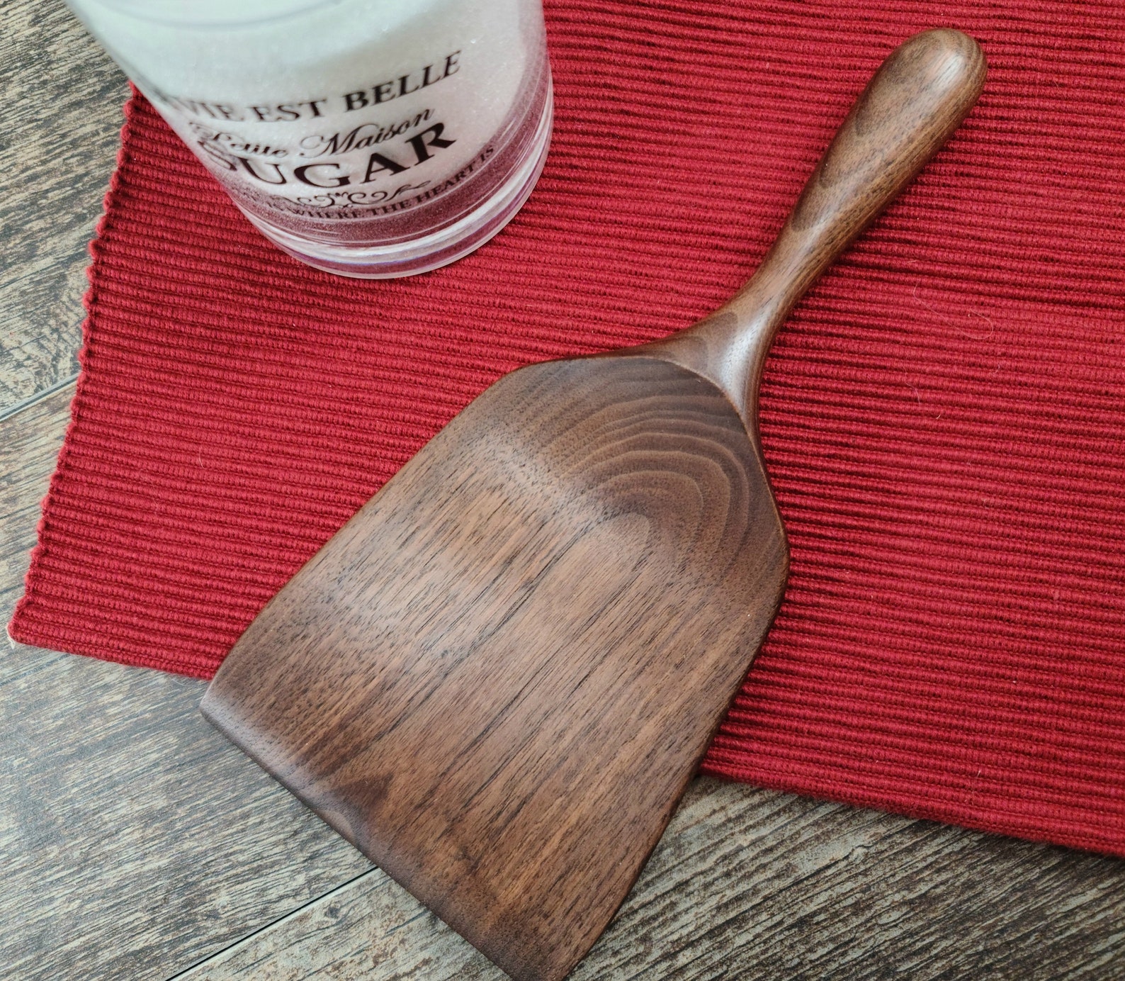 Walnut Wooden Spatula Short Handle Cookie Spatula Wooden Etsy