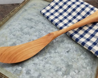 Handcrafted Wooden Cherry Spurtle, Wooden Kitchen Utensils, Right-Handed Spurtle #017-C