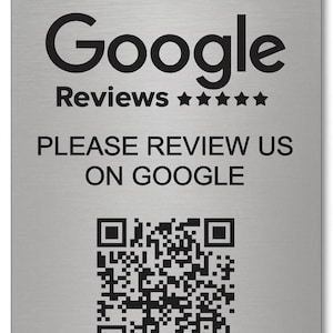 GoogleレビューQRコードサイン – 中小企業向けレビュー投稿サイン | カスタムQRサイン | 粘着式またはディスプレイ | 店舗カウンターサイン