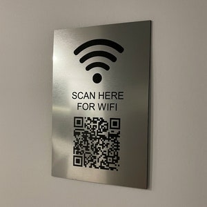 Wifi QR Code Scan to Connect Self Adhesive Sign | Scan for Wifi - Guest Wifi - Office & Home