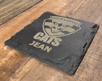 Custom Natural Slate Laser Engraved Coasters | Single Coasters & Sets | Personalised Engraving