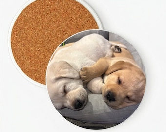 Personalised Pet Photo Coasters - Custom Round UV Printed Ceramic Coasters - Housewarming Gift - Wedding Favours - Anniversary Gift