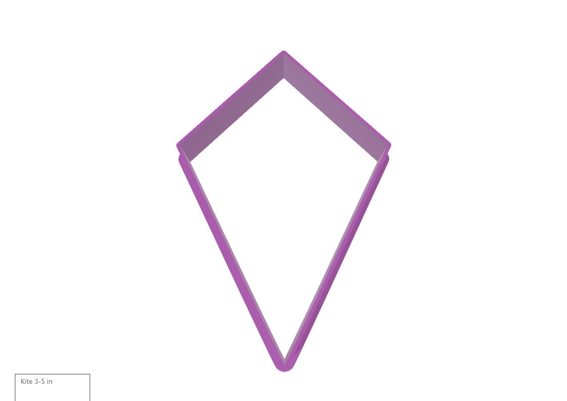 Kite Cookie , Fondant & Polymer Clay Cutter 3D Printed Custom Made