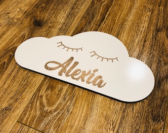 Cloud Wall Name - Personalised Wooden Decor , Nursery , Kids Room , Personalized Sign , Toddler ,  Baby Girl / Boy Gift , Baby Shower