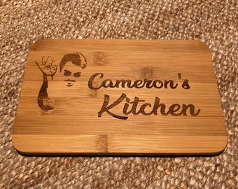 Personalised Engraved " Salt Bae " Bamboo Chopping / Serving Board | Custom Laser Engraved Name Personalized Cutting / Serving Board