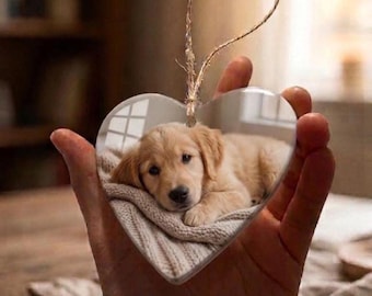 Personalised Photo Ceramic Heart Ornament - Custom Picture Keepsake - Memorial Pet Portrait - Baby's First Christmas - Wedding Anniversary