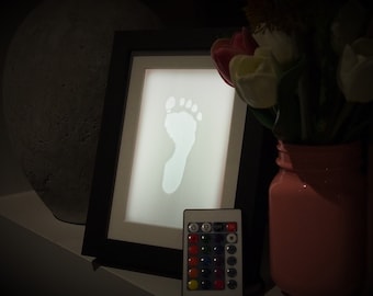 3D Baby Foot / Feet / Hands Picture - Personalised Lithophane LED Framed Photo Print