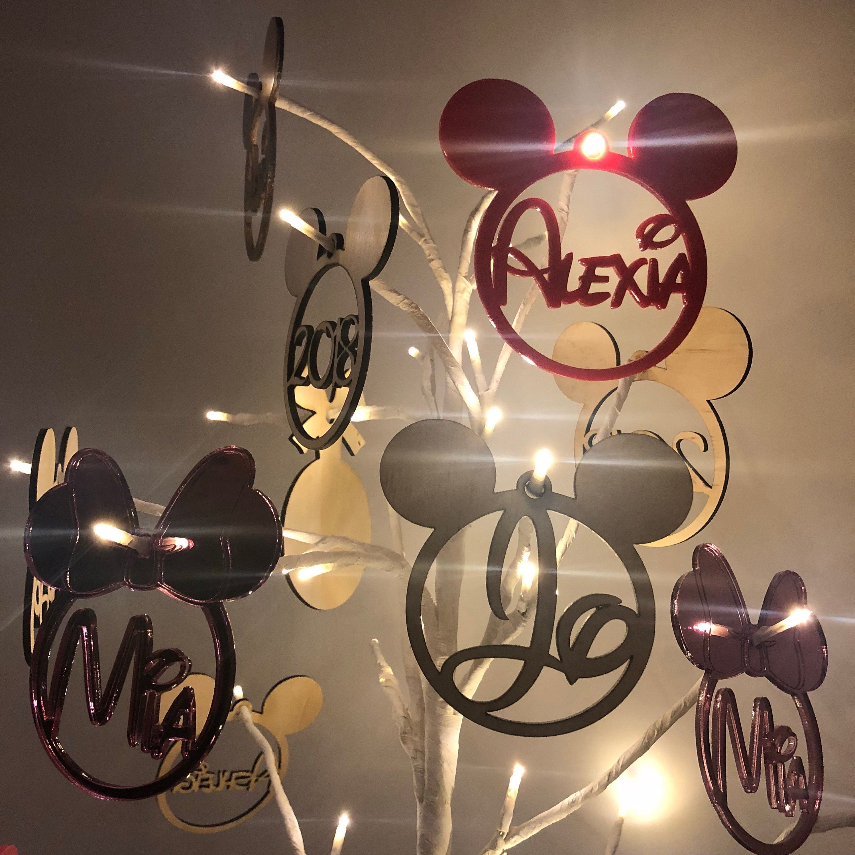 Personalised Mickey & Minnie Mouse Bauble Ornament Custom - Etsy Australia