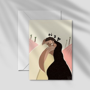Tú y Yo - 5.5x4.25 Note Card - Innen leer - Original Kunst von Manuela Guillén - Inklusive Umschlag -Latina besitzt - Kostenloser Versand 35+