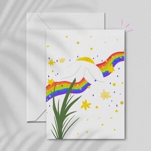 Stolze Blume - 5.5x4.25 Karte - Innen blanko - Original Kunst von Manuela Guillén - Inklusive Umschlag -Latina besitzt - Kostenloser Versand 35+