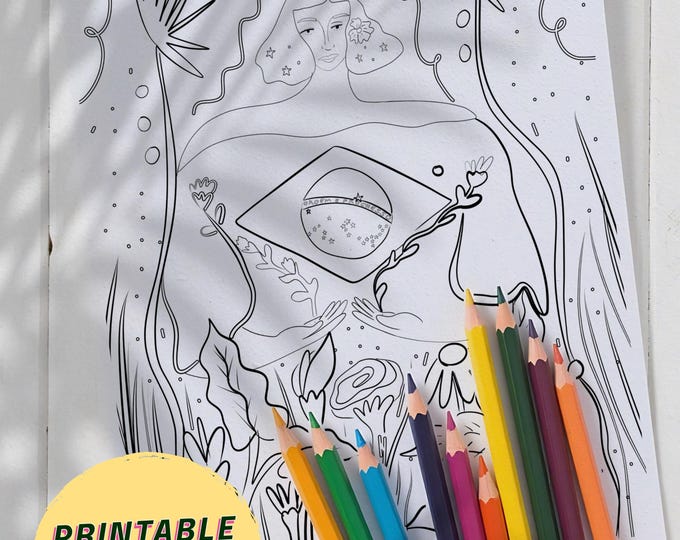 Featured listing image: Printable | Coloring Sheets (Latin American Flags)