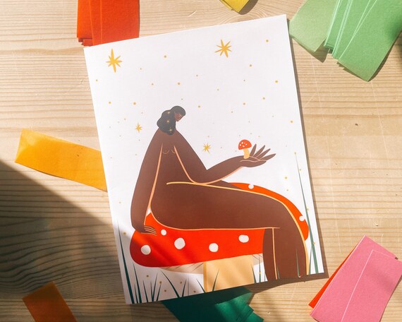 Greeting Card | Figure with Mushroom