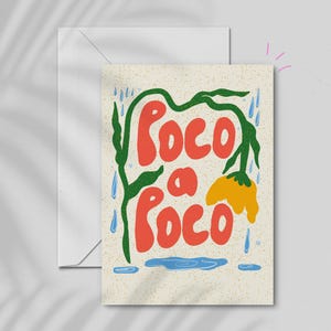 Poco A Poco - 5.5x4.25 Note Karte - Innen leer - Original Kunst von Manuela Guillén - Inklusive Umschlag -Latina besitzt - Kostenloser Versand 35+