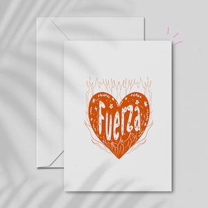 Fuerza - 5.5x4.25 Note Card - Innen leer - Original Kunst von Manuela Guillén - Inklusive Umschlag -Latina besitzt - Kostenloser Versand 35+