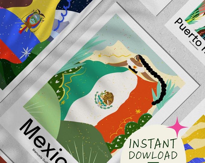 Featured listing image: Printable Art Prints | Latin Flag Series (22)