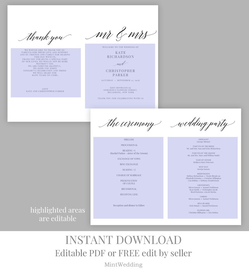 Wedding Program Template Download Free from i.etsystatic.com