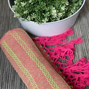 Mexican Cotton Rebozo and Baby Wrap- Strawberry & Lime - 98 inch (2.5m) X 23 inch (60cm). Ideal for Doulas, Midwifes and Babies.