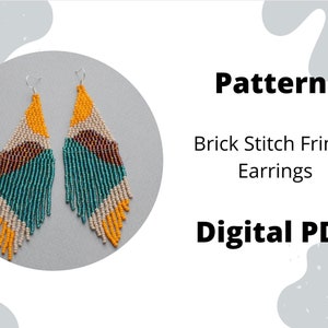 Bead earring pattern, brick stitch earring pattern