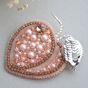 Peach brooch DIY Bead Embroidery Kit | Bead Brooch kit | Seed Bead Brooch kit | DIY Craft kit | Needlework beading