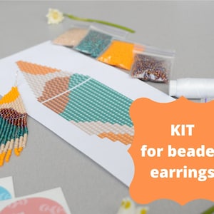 DIY Perlen Ohrringe Kit | Für Anfänger Schnittmuster Fransen Ohrringe Kit | beadwoving rocailles perlen kit | Bastelgeschenk