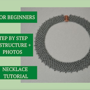 Beaded necklace pattern PDF, collar instant download tutorial