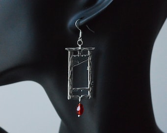 Guillotine earrings, goth earrings, witchy earrings
