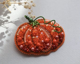Kit de broche de calabaza naranja para manualidades / Joyería de calabaza de Halloween / Kit para hacer joyas hechas a mano / Kit de manualidades para manualidades