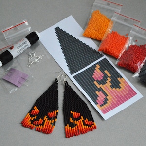 Perlen Ohrringe DIY Kit, Perlen Kit, DIY Schmuckherstellung, Basteln für Erwachsene
