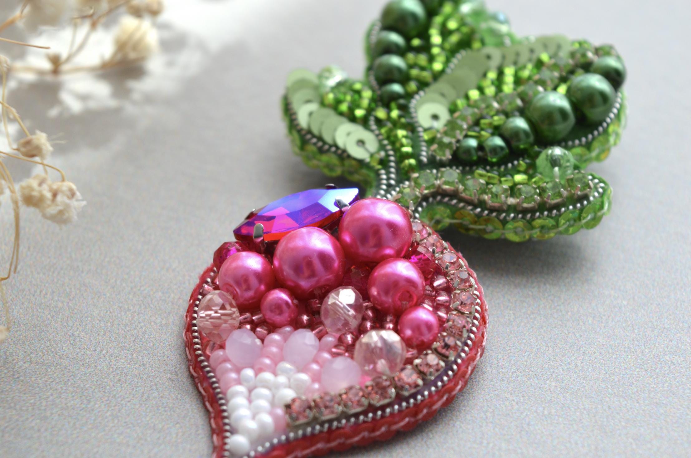 Seed Beaded Brooch Pink Radish DIY Kit | DIY Jewelry Making Kit ...