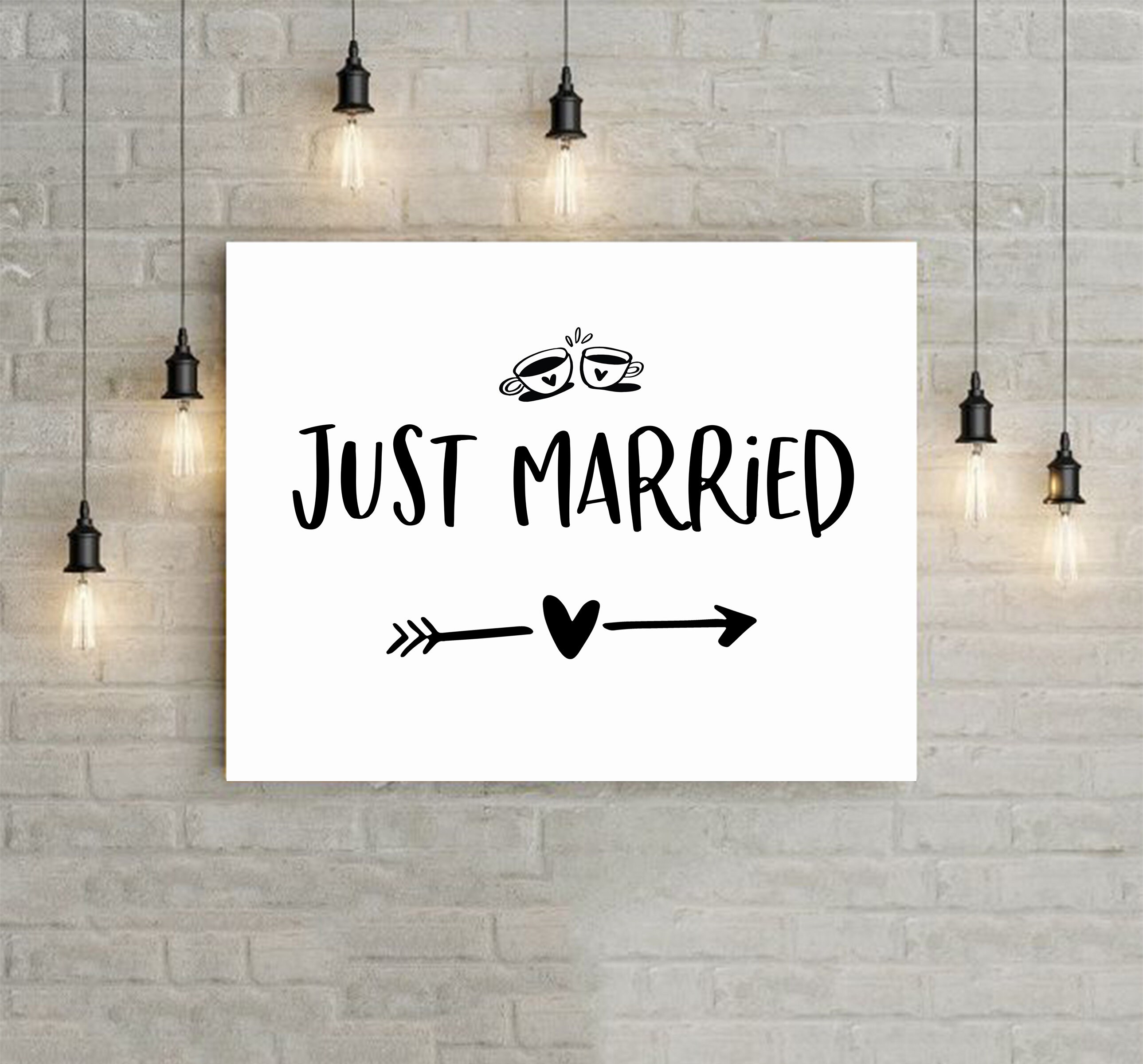 Printable Poster Digital Download Just Married Sign - Etsy