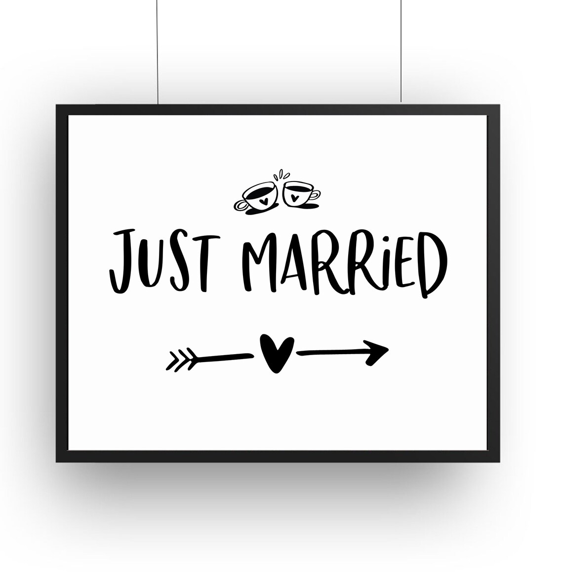 Printable Poster Digital Download Just Married Sign - Etsy