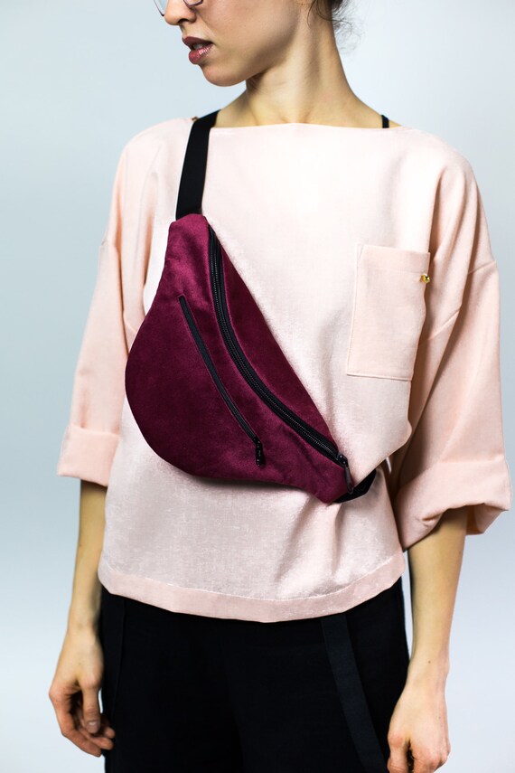 Fanny Pack ROZI bumbag hip pack design bag velvet | Etsy