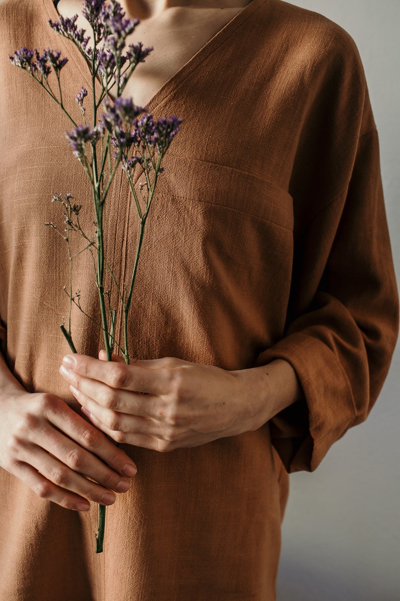 minimal linen blouse CARMEL blouse basic shirt linen boluse,autumn color blouse simple linen blouse, woman shirt