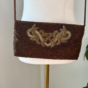 Vintage Copper Beaded Evening Purse by Jessica McClintock