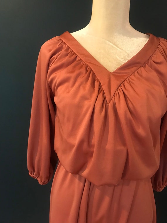 Vintage 70's Dusty Rose Dress-Studio 54 - image 2