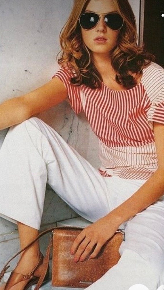 Vintage 80’s Sunshine Stripe Sleeveless Button up… - image 4