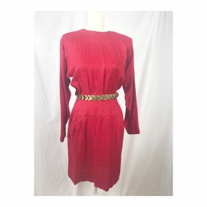 Jahrgang Liz Claiborne 80er Jahre rot geometrische Kleid Größe 6