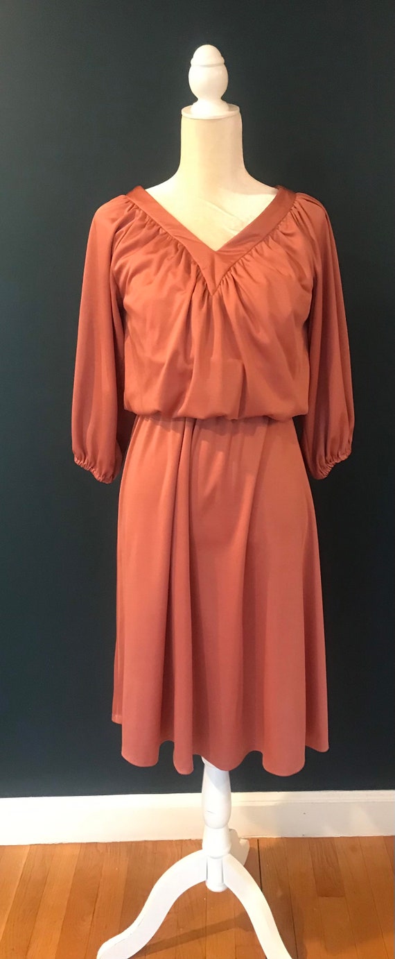 Vintage 70's Dusty Rose Dress-Studio 54 - image 3