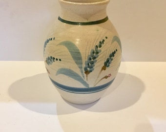 Vintage handmade and hand painted ceramic vessel