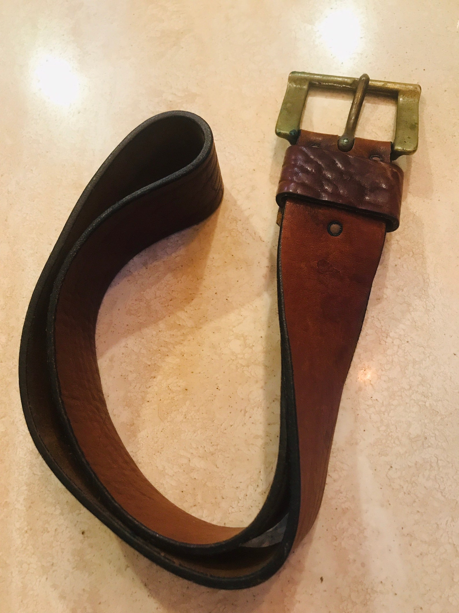 Vintage Canterbury Leather Belt Sz 34 | Etsy