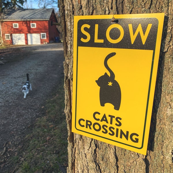 Cat Butt Cats Crossing Sign