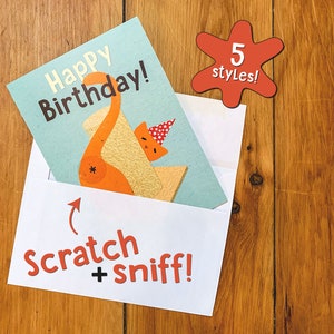 Cat Butt Scratch & Sniff Birthday Card, Funny Greeting Card, Blank Inside, 5 Styles