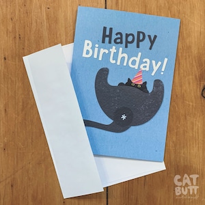 Cat Butt Scratch & Sniff Birthday Card, Funny Greeting Card, Blank Inside, 5 Styles Russian Blue