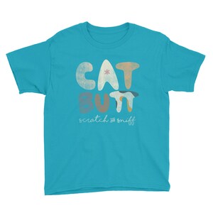 Cat Butt Scratch and Sniff Youth Short Sleeve T-Shirt image 9