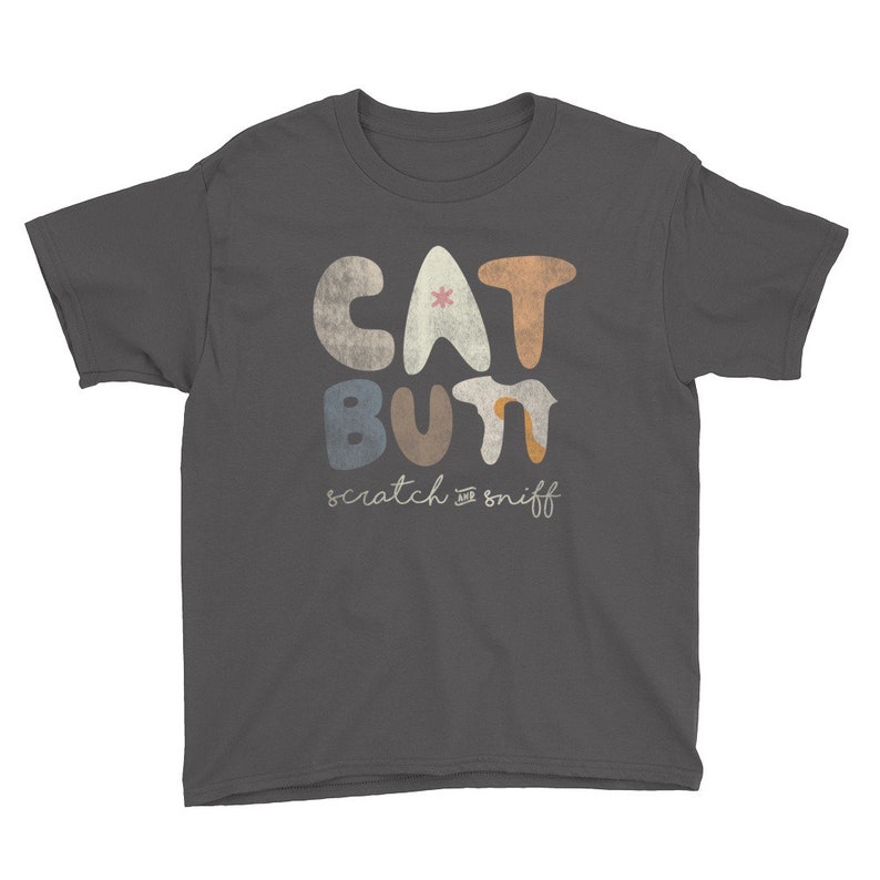 Cat Butt Scratch and Sniff Youth Short Sleeve T-Shirt image 4