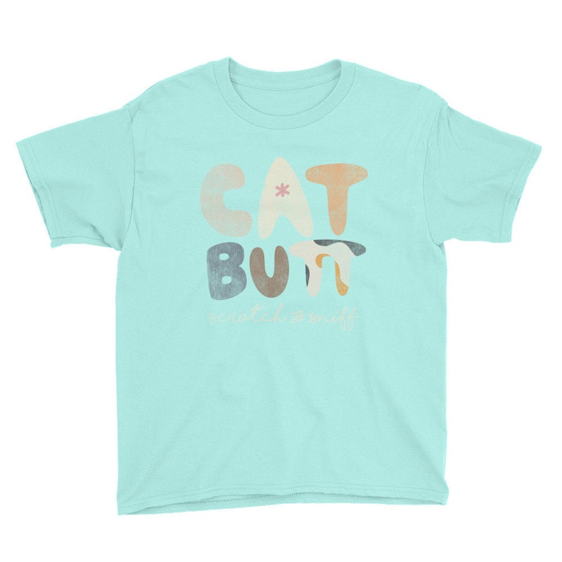 Cat Butt Scratch and Sniff Youth Short Sleeve T-Shirt image 8