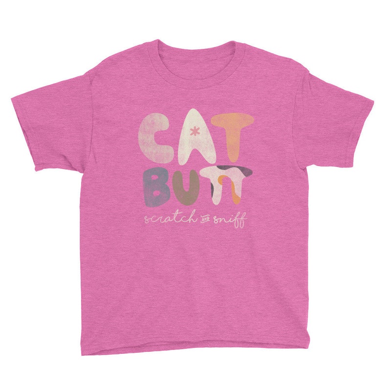 Cat Butt Scratch and Sniff Youth Short Sleeve T-Shirt image 1