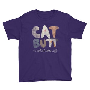 Cat Butt Scratch and Sniff Youth Short Sleeve T-Shirt image 5