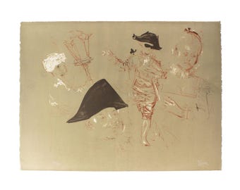 Jack Levine Signed “Homage to Watteau” Limited Edition Lithograph